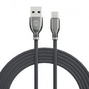 Forever Tornado USB-C till USB-A kabel 1m 3A - Svart