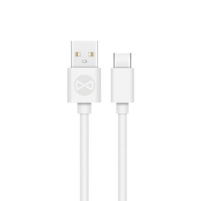 Forever USB-C till USB-A kabel 1m 3A - Vit