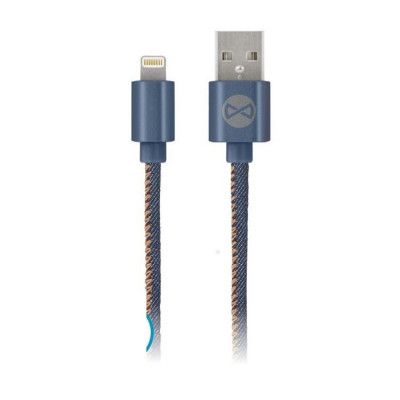 Forever USB Till Lightning 1m Kabel 2A Jeans - Blå