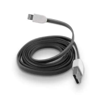 Forever USB Till Lightning Kabel 1m 1A Platt Silikon - Svart
