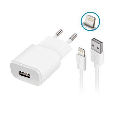 Forever Väggladdare 1x USB 2A + Lightning Kabel TC-01 - Vit
