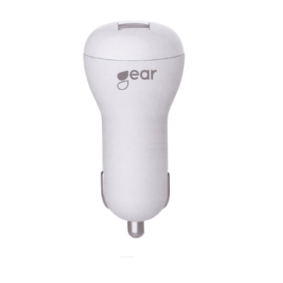 GEAR Laddare 12-24V 1xUSB 1A Vit MicroUSB Kabel Rund 1m