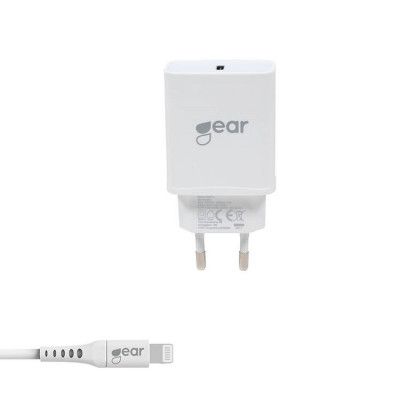 GEAR Laddare 1xUSB-C PD 220V Lightning Kabel till USB-C 20W MFI C94