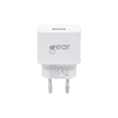 GEAR - Laddare 220V 1xUSB 1A - Vit