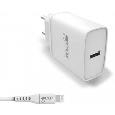 Gear Laddare 220V 1xUSB-A 2,4V med Lightning-kabel