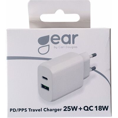 Gear Laddare 220V 1xUSB-C + 1xUSB-A 25W + 18W