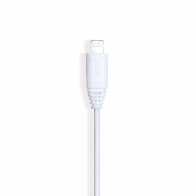 GEAR USB-A till Lightning kabel 1m Vit MFI Rund kabel