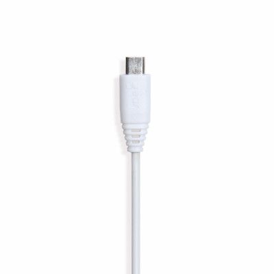 GEAR Laddkabel MicroUSB 1m Vit Rund Kabel