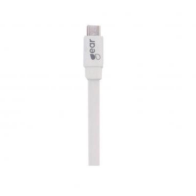GEAR Laddkabel MicroUSB 2m Platt Kabel - Vit