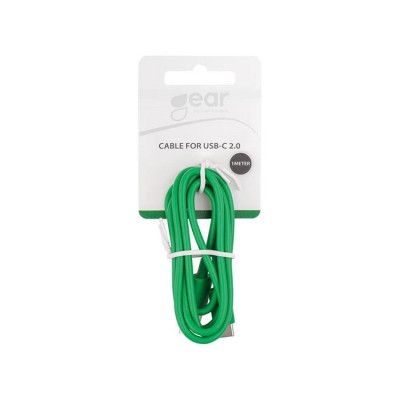 GEAR Laddkabel USB-C 2.0 1m 20-pack Bulk / Hangtag - Grön
