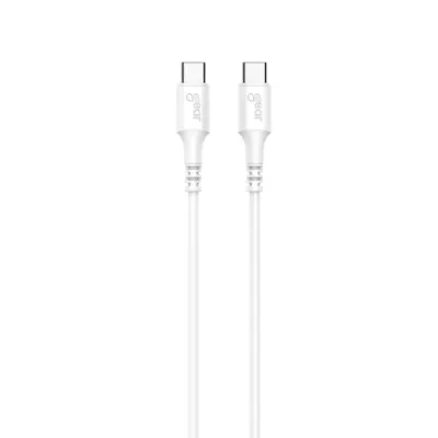 GEAR USB-C till USB-C kabel 2.0 2m Vit Rund kabel