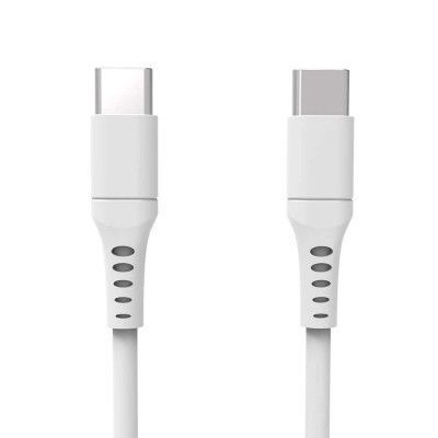 GEAR USB-C till USB-C kabel 2.0 3m Vit Rund kabel