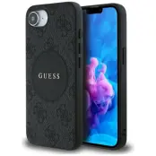 Guess iPhone 16e Mobilskal MagSafe 4G Circle Classic Logo - Svart