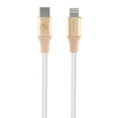 Guess USB-C till Lightning kabel 1.5m Ebossed Logo - Guld