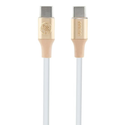 Guess USB-C till USB-C kabel 1.5m Ebossed Logo - Guld