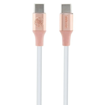 Guess USB-C till USB-C kabel 1.5m Ebossed Logo - Rosa