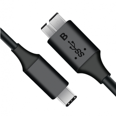 Hårddisk kabel USB-C till microUSB 3.0 Hårddiskhölje - 1M - Svart