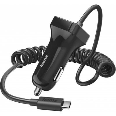 Hama Billaddare USB-C 2,4A Fast Kabel