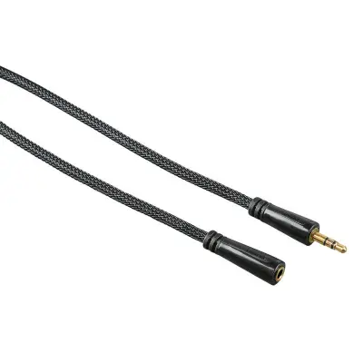 HAMA Kabel Audio 3.5mm-3.5mm Förlängning Guld Svart 3m