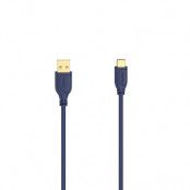 HAMA Kabel USB-C Flexi-Slim 0.75m - Guld/Blå