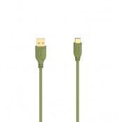 HAMA Kabel USB-C Flexi-Slim 0.75m - Guld/Grön