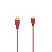 HAMA Kabel USB-C Flexi-Slim 0.75m - Guld/Röd