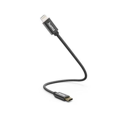 Hama USB-C till Lightning kabel 0.2m - Svart