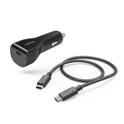 HAMA - Laddare 12V USB-C PD 27W 3A Lös Kabel 1m - Svart
