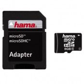 Hama MicroSDHC 8GB med adapter, Class 10