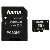 HAMA Minneskort MicroSDHC 8GB Class 10 22MB/s Adapter