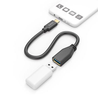 HAMA OTG Kabel USB-C till USB-A Hona 0.15m - Svart