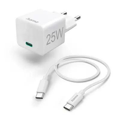 Hama Snabbladdare 25W USB-C Med USB-C 1.5m Kabel - Vit