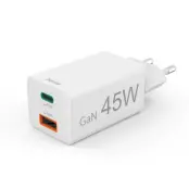Hama Snabbladdare 45W 1xUSB-C 1xUSB-A GaN - Vit