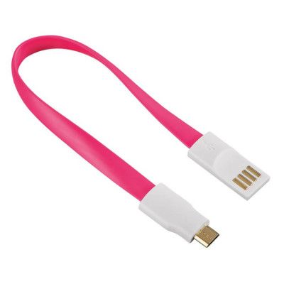 HAMA Synkkabel MicroUSB 0.2m Magnet - Rosa