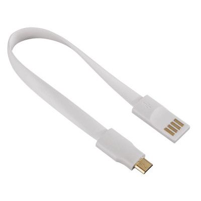 HAMA Synkkabel MicroUSB 0.2m Magnet - Vit