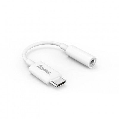 HAMA USB-C Adapter till 3,5mm - Vit