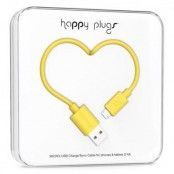 Happy Plugs Micro-USB synk-/laddarkabel 2m - Gul