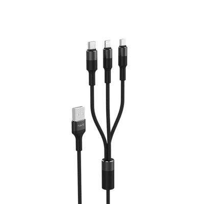 Havit 3in1 USB-A till Lightning/USB-C/Micro-USB Kabel 2.0A 1.2m - Svart