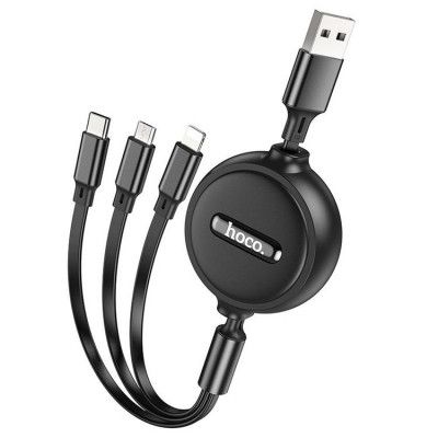 Hoco 3in1 USB-A till USB-C Lightning microUSB kabel X75 1m