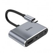 HOCO adapter HUB USB-C för HDTV+VGA HB29