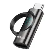 Hoco Adapter USB-C Till Lightning Med Display 3A 60W - Svart