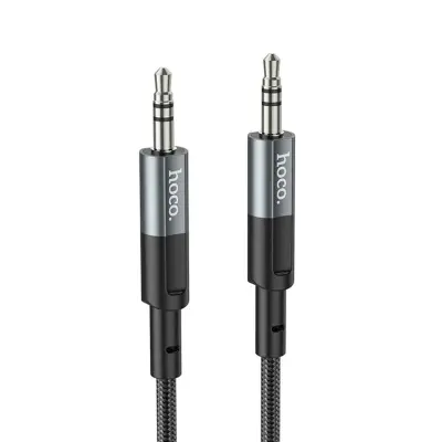 Hoco AUX 3.5mm Jack Kabel 1m - Metal Grå