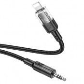 Hoco Aux Kabel 3.5mm Mini Jack Till Lightning 1.2m - Svart
