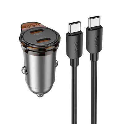 HOCO Billaddare 2x USB-C 45W USB-C/USB-C Kabel PD QC