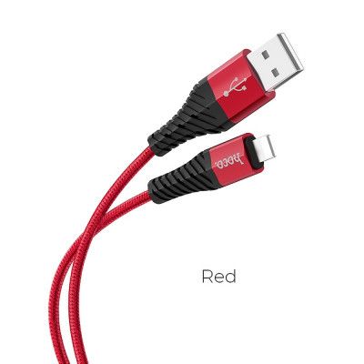 HOCO COOL USB-A till Lightning kabel 1m Röd