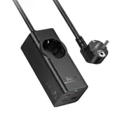 Hoco Förlängningssladd 67W 1 uttag 3xTyp-C 1xUSB-A PD QC3.0 3A 2m - Svart