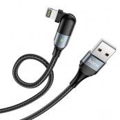 HOCO Kabel USB to iPhone Lightning 8-pin 2,4A U100 Svart