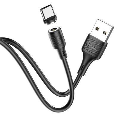 Hoco kabel USB - Typ C magnetisk 3A Sereno X52 1m - Svart