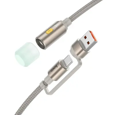 Hoco LED-ljus Till USB-A/USB-C Kabel Adapter UA38C - Guld
