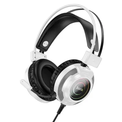 Hoco On-Ear Gaming Hörlurar USB-A/Jack 3.5mm - Vit